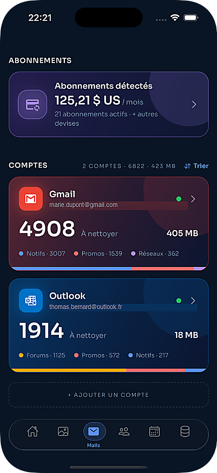 CleanerApp Mail screen